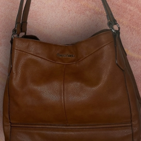 Franco Sarto Women’s Faux Brown Leather Multi Compartment Shoulder Bag - Picture 3 of 8